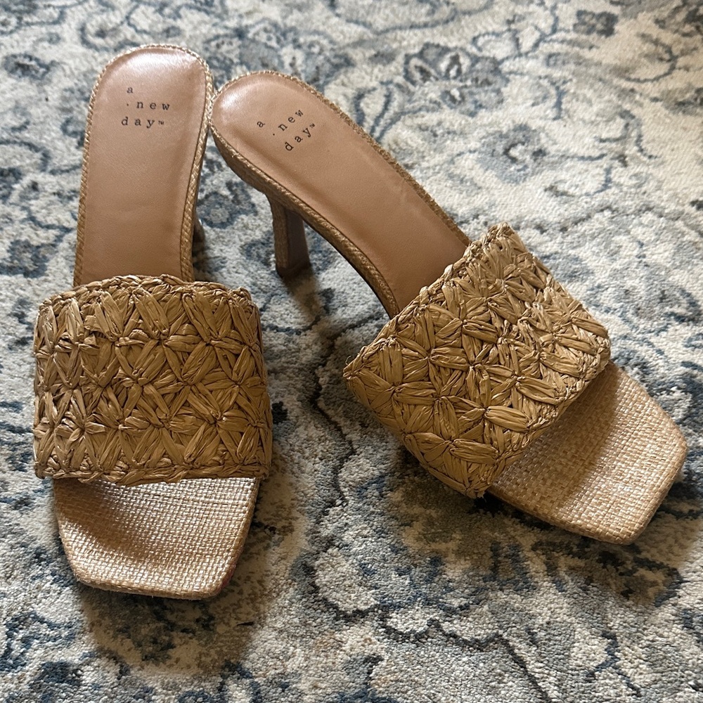 Woven Slide Sandal Heels
